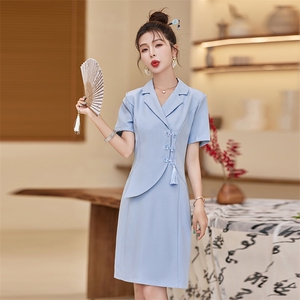 职业西装连衣裙女2023夏季新款高级感名媛气质收腰包臀a字裙子潮图片