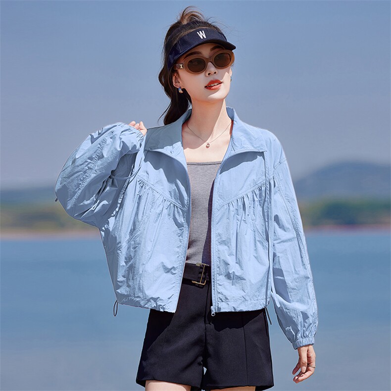 红色宽松防晒衣女2025新款夏季韩版潮流透气减龄小个子休闲短外套,女装防晒衣,靓衣阁
