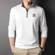 AG99615钱塘2020-3Z中青年男士春季半拉链翻领长袖休闲T桖P60，男装T恤，钱塘207-3