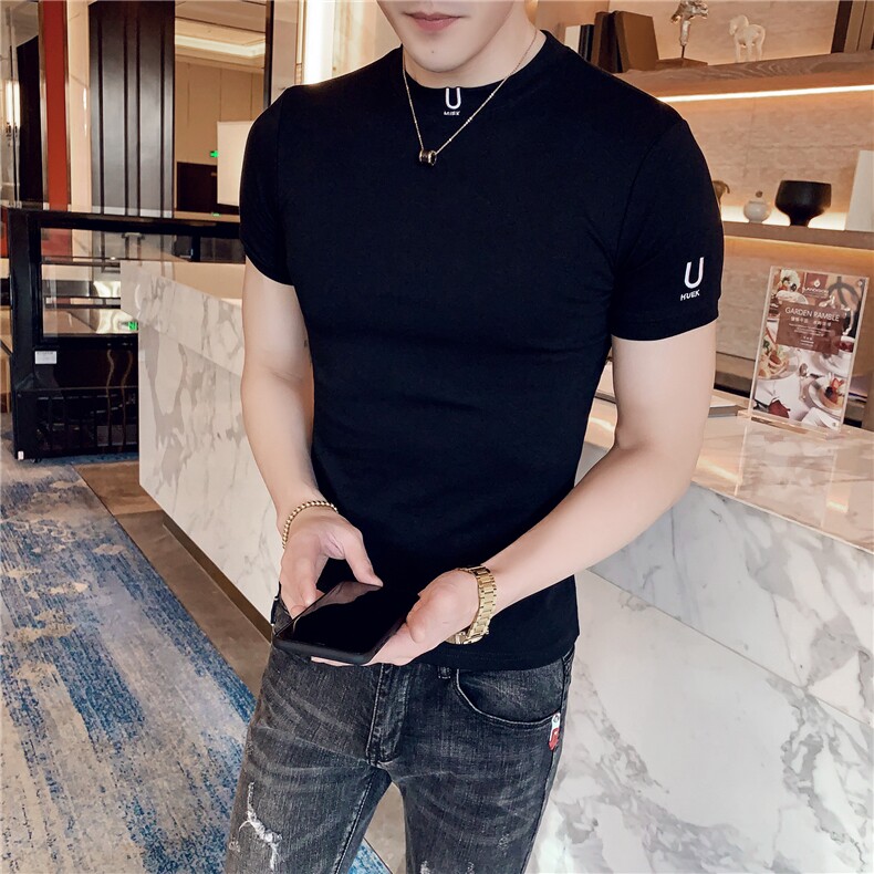2024夏季新款运动休闲修身圆领短袖T恤男H33-p38,男装T恤,电商D303