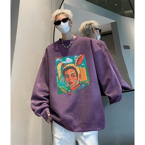 抖音得物供货 提供视频 秋冬重磅美式麂皮绒圆领卫衣 JY330图片