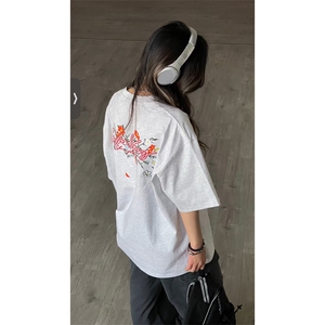 网图有货 夏季手写花卉刺绣短袖T恤男女情侣设计感上衣 A481-P35图片