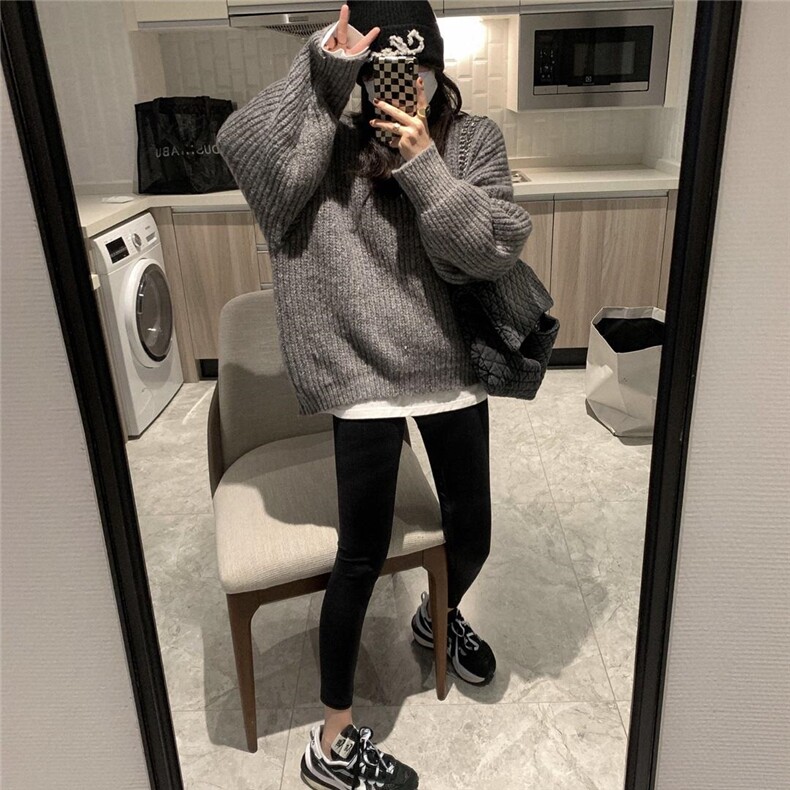 多色慵懒毛衣，女装针织衫/毛衣，XTZ style