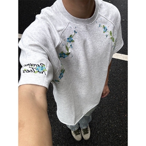【有货】BK903CC-特P31 植物花卉刺绣复古圆领短袖T恤男女图片
