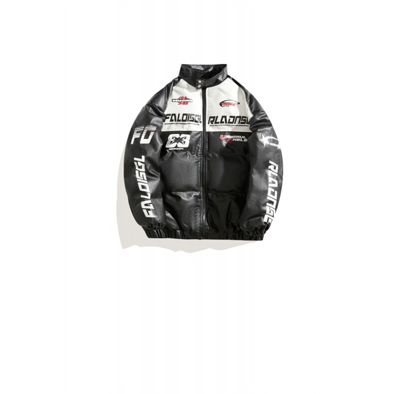 M6615-P128168冬季机车棉服潮流反光条宽松皮衣休闲外套男,男装皮衣,星座307A