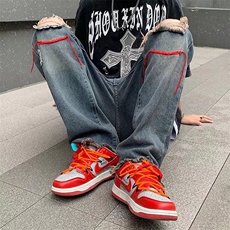 夏季薄款破洞牛仔裤男复古痞帅乞丐个性直筒裤子NK477，男装牛仔裤，星座1116A-1（原606A）