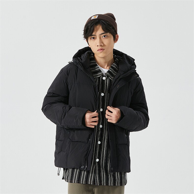 新标90白鸭绒简约休闲连帽外套纯色加厚羽绒服ESY0209-P210,男装羽绒服,电商B306