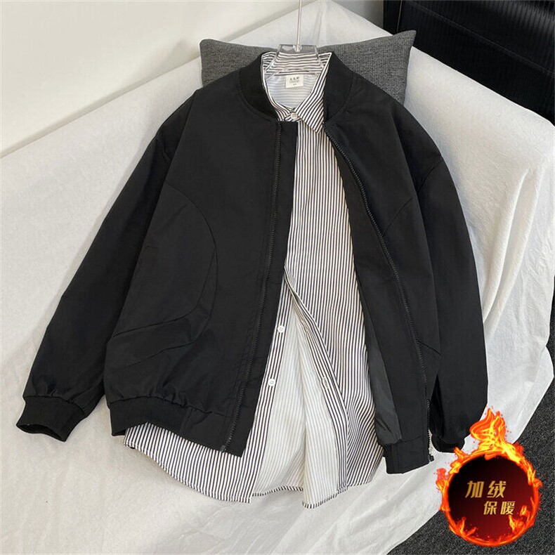 加绒加厚冬男立领棉衣拼接棉袄保暖面包服外套JK0019P58加绒P70,男装夹克,星座1013-1