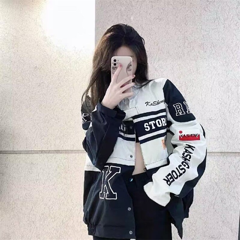 DA2189-P75秋季新款潮牌赛车服刺绣港风机车夹克外套-网图现货,男装夹克,星座603-2