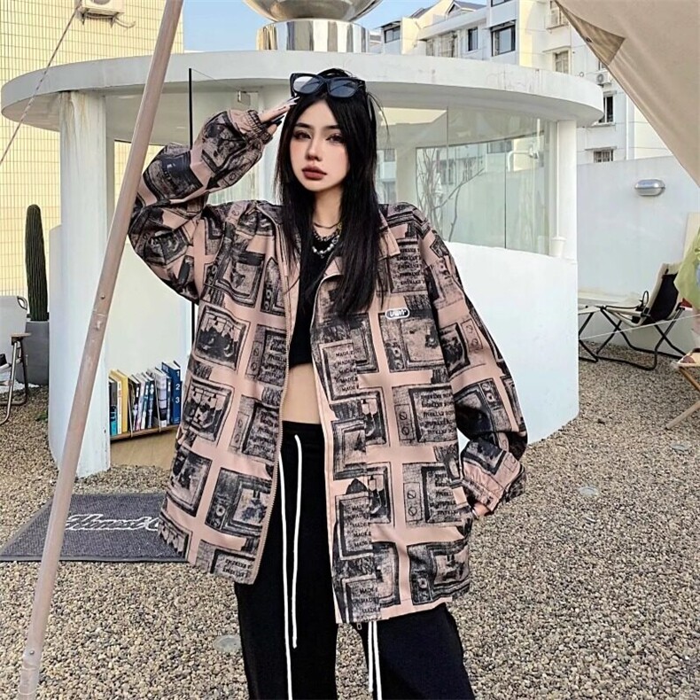 复古潮流棒球服外套男女春秋2025新款春季宽松设计感夹克,男装夹克,星座506