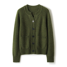 2025年秋季时尚百搭通勤简约休闲花纱兜开衫，女装羊绒衫，致织羊绒