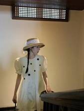 白色泡泡袖公主裙，其它，喜午