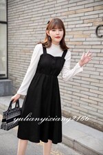 秋装假两件连衣裙，女装连衣裙，雨恋依香