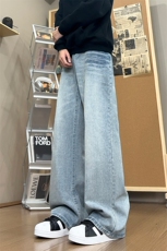 B221美式ins高街暗黑重工艺宽松直筒牛仔裤LK24423-特P45控78，男装牛仔裤，电商B221