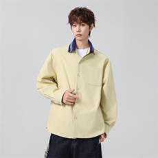 高品质鱼骨纹2026新款百搭翻领长袖衬衫A436-26018-P5589，男装衬衫，电商A436