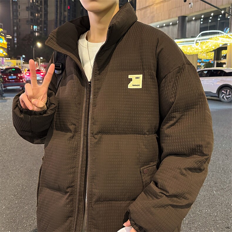 特批95无差价纹理感贴标立领棉衣男棉袄oversize保暖棉服外套M97,男装棉衣,电商A001-1
