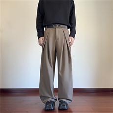 2025春季新款高级垂坠感打褶宽松休闲西裤B315-K25680-特p40控78，男装西裤，电商B315