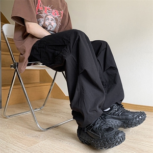 潮牌ins高街阔腿长裤工装裤男夏季薄款宽松直筒休闲裤 K7003-P45图片