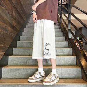冰丝七分裤男大码速干短裤男五分裤 港风风格 QK72344-P25图片