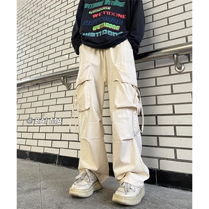 美式高街1工装直筒裤男潮牌hiphop阔腿拖地裤XZ211-1-K2202-P65图片