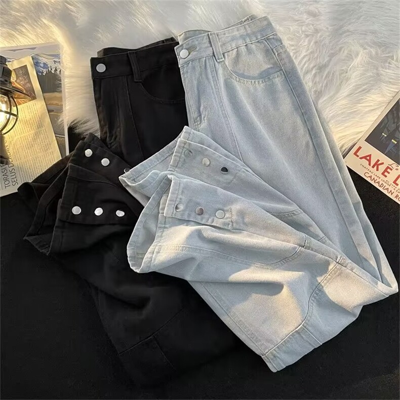 高级感牛仔裤男垂感vintage直筒阔腿休闲高街老爹拖地N5073P48,男装牛仔裤,星座1116-2