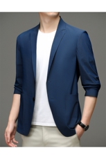 2023年翻领口袋长袖上衣单排扣春季中老年时尚西服SL9916，男装西服，钱塘6003（原4033）