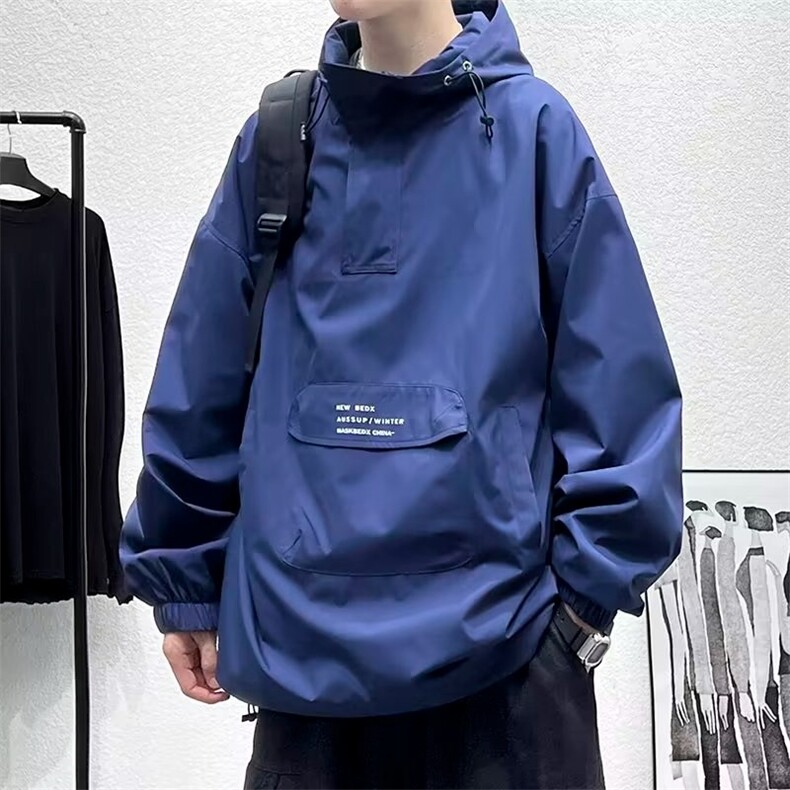半拉链套头冲锋衣外套男春秋美式机能风工装日系夹克JK6570-P55,男装夹克,星座208-5