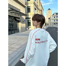 网图有货美式高街哈苏线解构撞色长袖宽松T恤男女A887-P42，男装T恤，星座1505