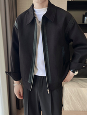 cleanfit黑色飞行员夹克男秋季潮牌短款工装外套高级感美式棒球服，男装夹克，电商A236
