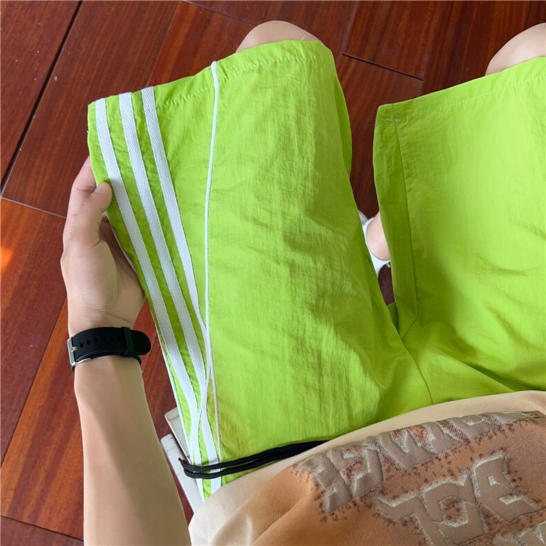 抖音品质夏季新款潮流冰丝条纹宽松短裤B315-K24158-特p30控58,男装牛仔裤,电商B315