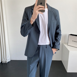 TW89-P110 2025秋季男士纯色西服西裤两件套装礼服图片