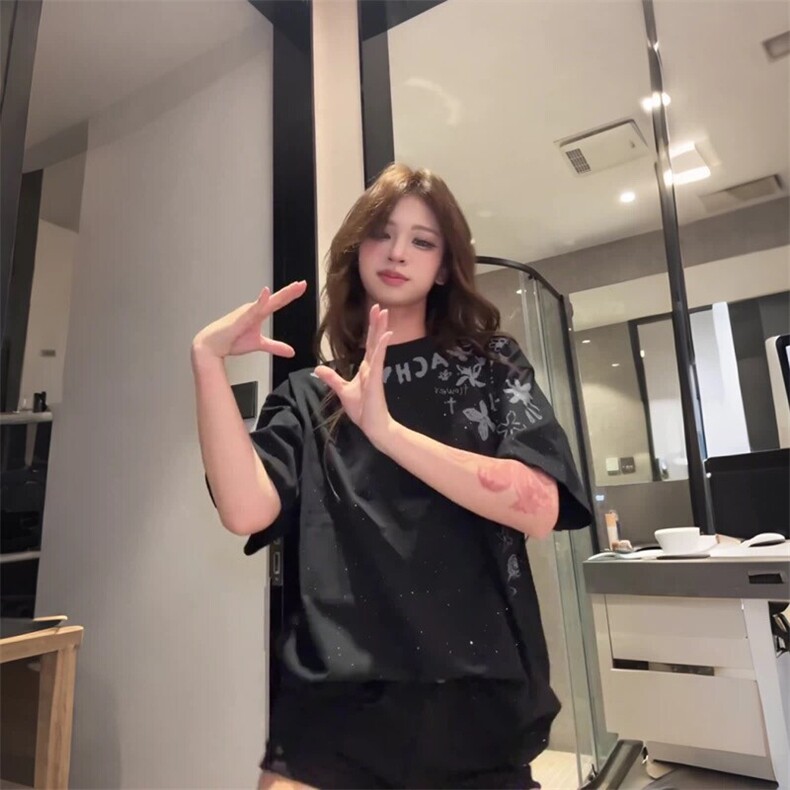 万针全刺绣工艺抖音得物高品质260克重磅纯棉双纱美式高街短袖T恤,男装T恤,电商A486