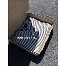 美式高街千鸟格子长袖T恤男女亨利V领英伦雅痞休闲宽松长袖打底衫，男装T恤，电商A443