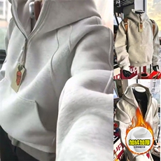480G重磅加绒硬挺boxy男女秋冬美式高街结构半拉链卫衣开衫厚外套，女装短外套，电商A486