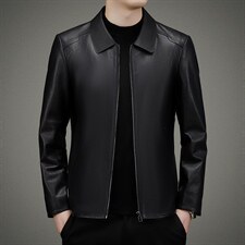 BAMJ-7726钱塘2020-2春秋新款中年男士商务休闲帅气皮衣夹克P570，男装皮衣，钱塘207-2