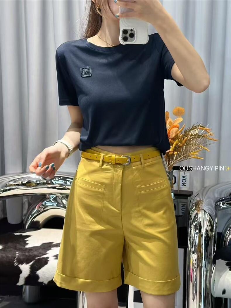 欧货高品质中高腰弹力百搭通勤短裤时尚百搭,女装短裤/热裤,东正羊绒