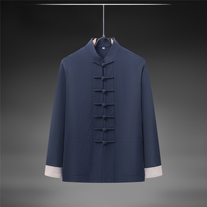 春秋季风纯棉纯色长袖立领唐装中式汉服DF890-P58图片