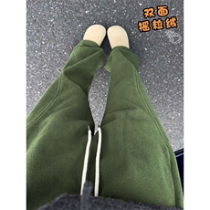 300g舒适双面摇粒绒男宽松斜切口袋拉链休闲裤K24089-特P33控65，男装休闲裤，电商A001-1