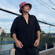 TS1慵懒风学院男女休闲长袖棉麻衬衫风透气凉爽高质量舒适潮，男装衬衫，星座115A-2