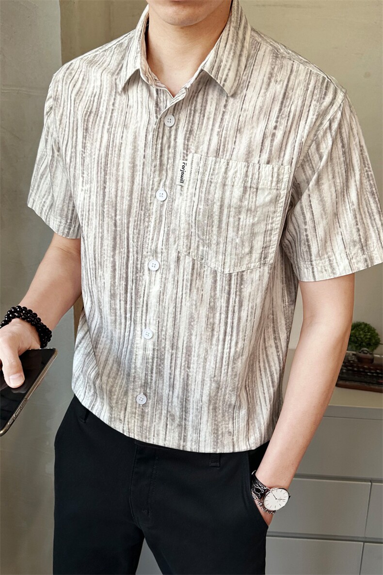 夏季新款男士短袖衬衫时尚百搭休闲衬衣薄款上衣C558-P68,男装T恤,电商A237