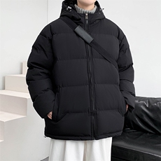 冬上新学生加棉加厚棉服2023简约创意连帽棉衣外套男女9979-P80，男装棉衣，电商A441-1