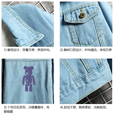牛仔夹克男大码牛仔外套男茄克NJ77242-P60加绒款-P75，男装夹克，电商A040A