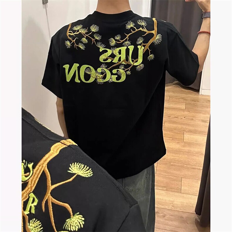 万针全刺绣工艺高品质260克双纱纯棉美式高街宽松短袖T恤特P33,男装T恤,电商A486