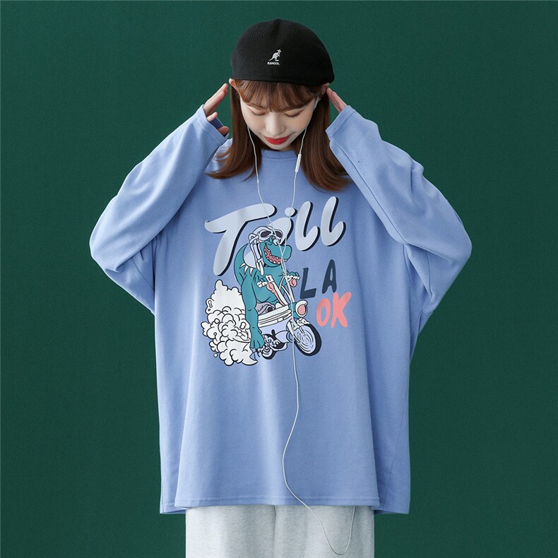 ！2023春季新品潮流行恐龙Fashion长袖T恤潮T115P25控38,男装T恤,A247A