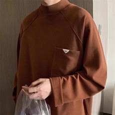 2025年春季新款男士立领打底衫长袖卫衣t恤韩版潮流宽松oversize，男装卫衣，星座1210-1