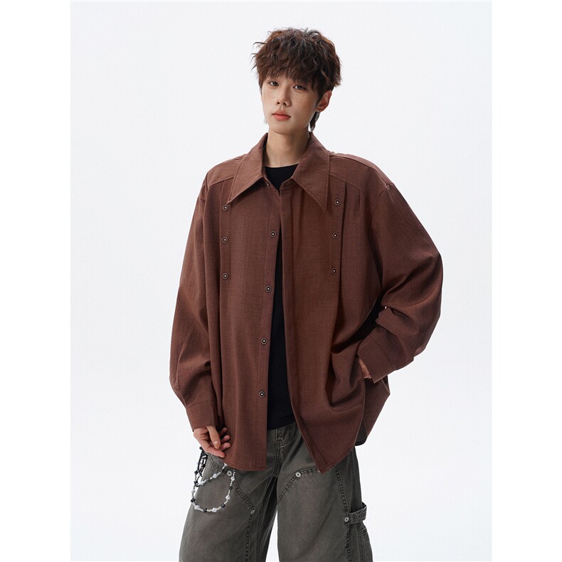 M-5XLCS71096-P38特控78新款长袖老钱风简约衬衫,男装衬衫,电商D232