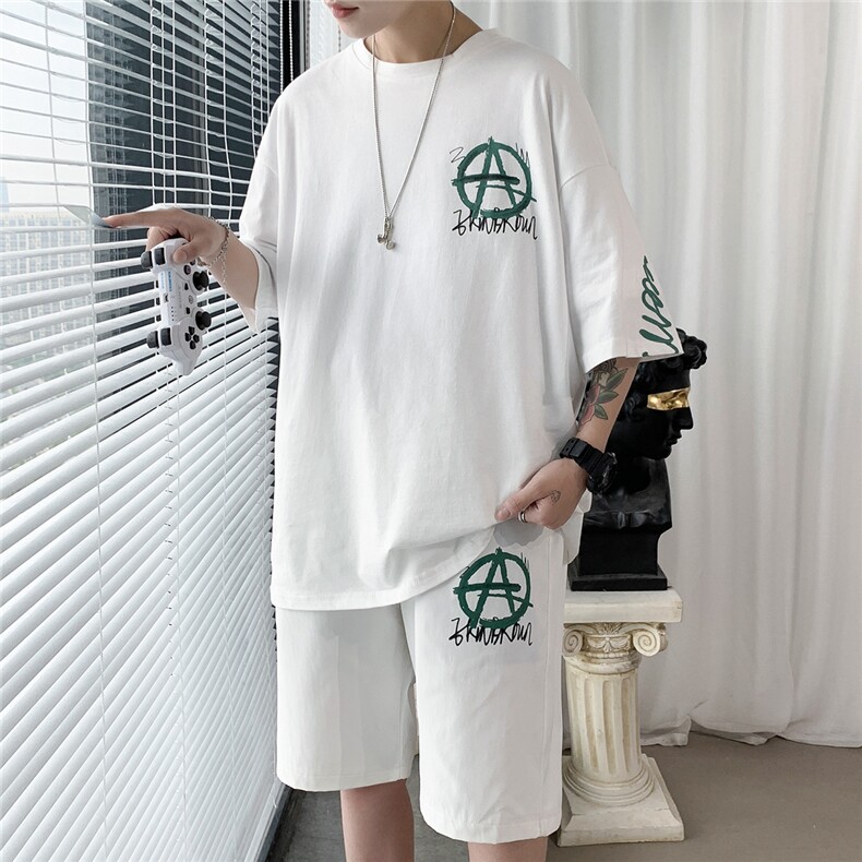 港风休闲大码男短裤运动日系原宿潮流男士五分裤中裤DK715P25,男装休闲裤,星座227-7