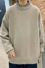 1港风圆领套头中性潮流大码M-5XL印花针织毛衣男7979P45加绒P55，男装针织衫/毛衣，星座226-2