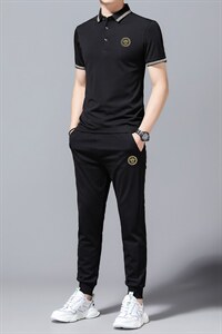 2023年夏款潮流休闲时尚男士运动短袖套装P120，男装休闲套装，电商D223-1