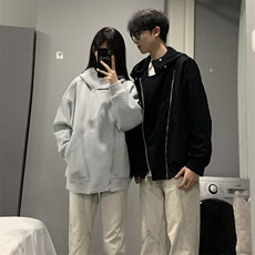 抖音得物品质26春装美式重磅结构斜拉链高领连帽卫衣开衫外套W61，女装短外套，电商A486